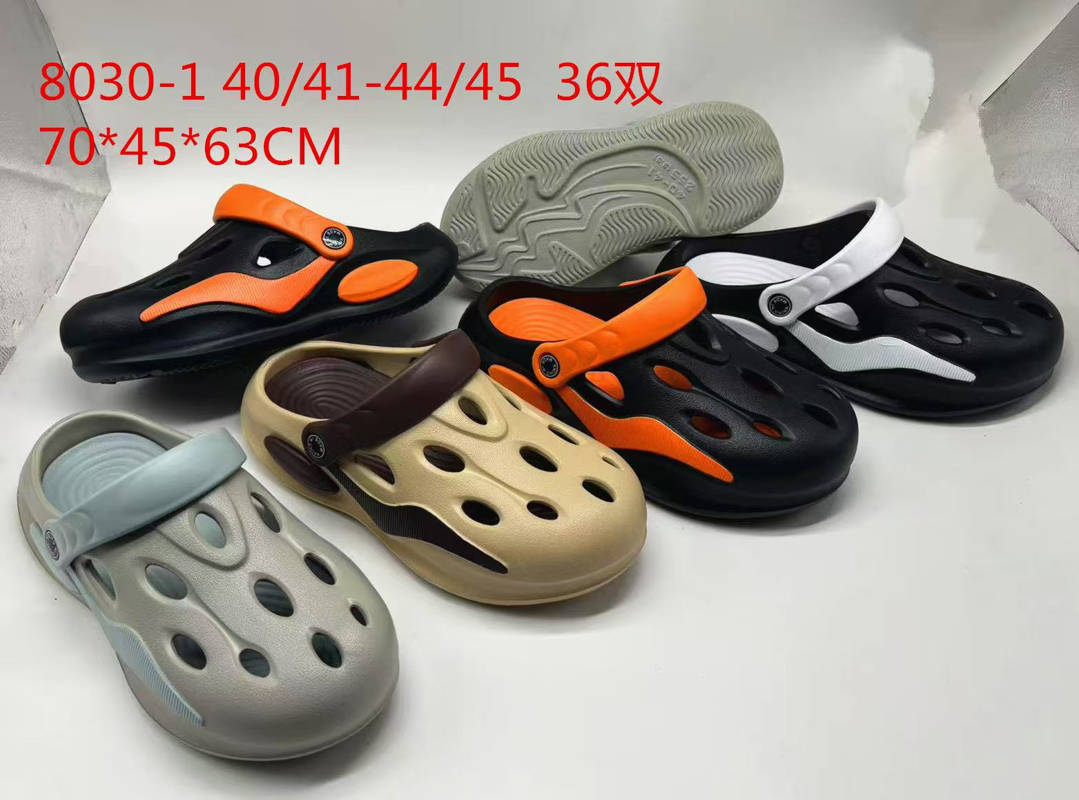 8030Casual hole shoes 40-45Mixed color anti-skid cool slippers Outdoor breathable beach shoes wholesale